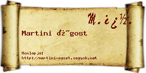 Martini Ágost névjegykártya
